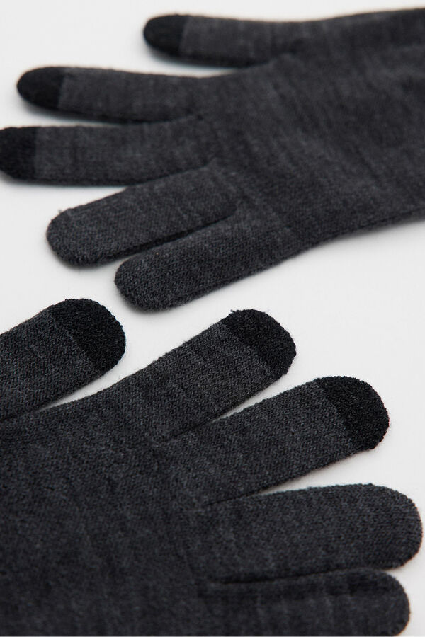 Inside Guantes de punto t&aacute;ctiles gris