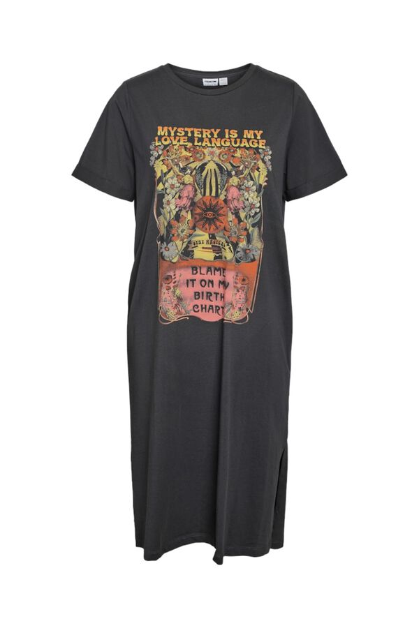 Noisy May Printed midi dress grey