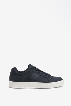 Springfield Faux leather trainers steel blue