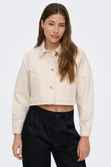 Only Cazadora corta vaquera beige