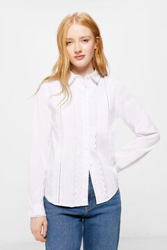 Springfield Schiffli poplin blouse  white