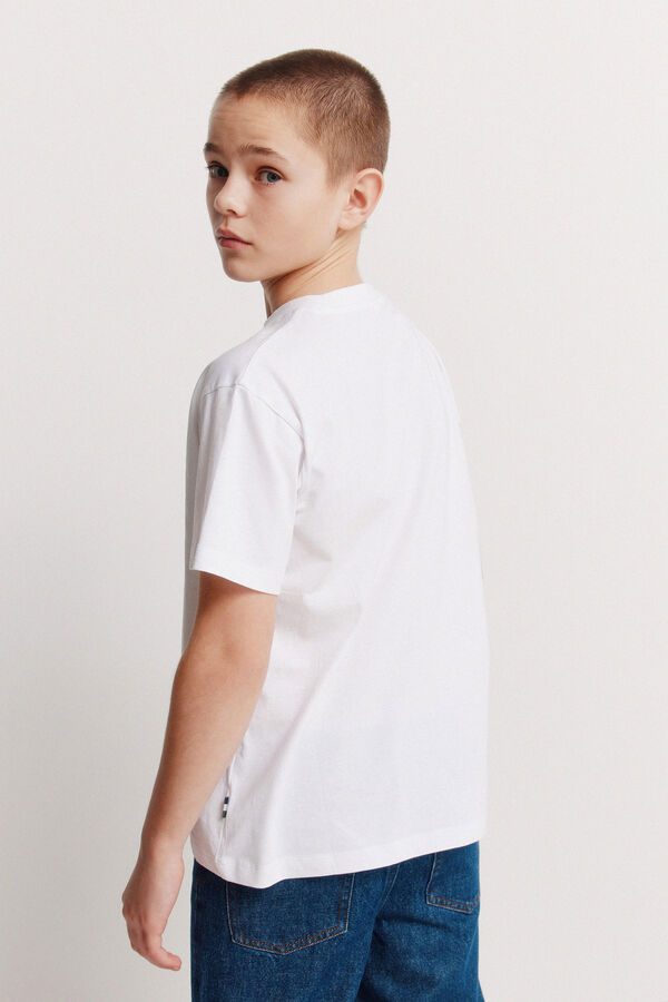 Springfield Kids Dečija majica sa kratkim rukavima &scaron;irokog kroja Bela