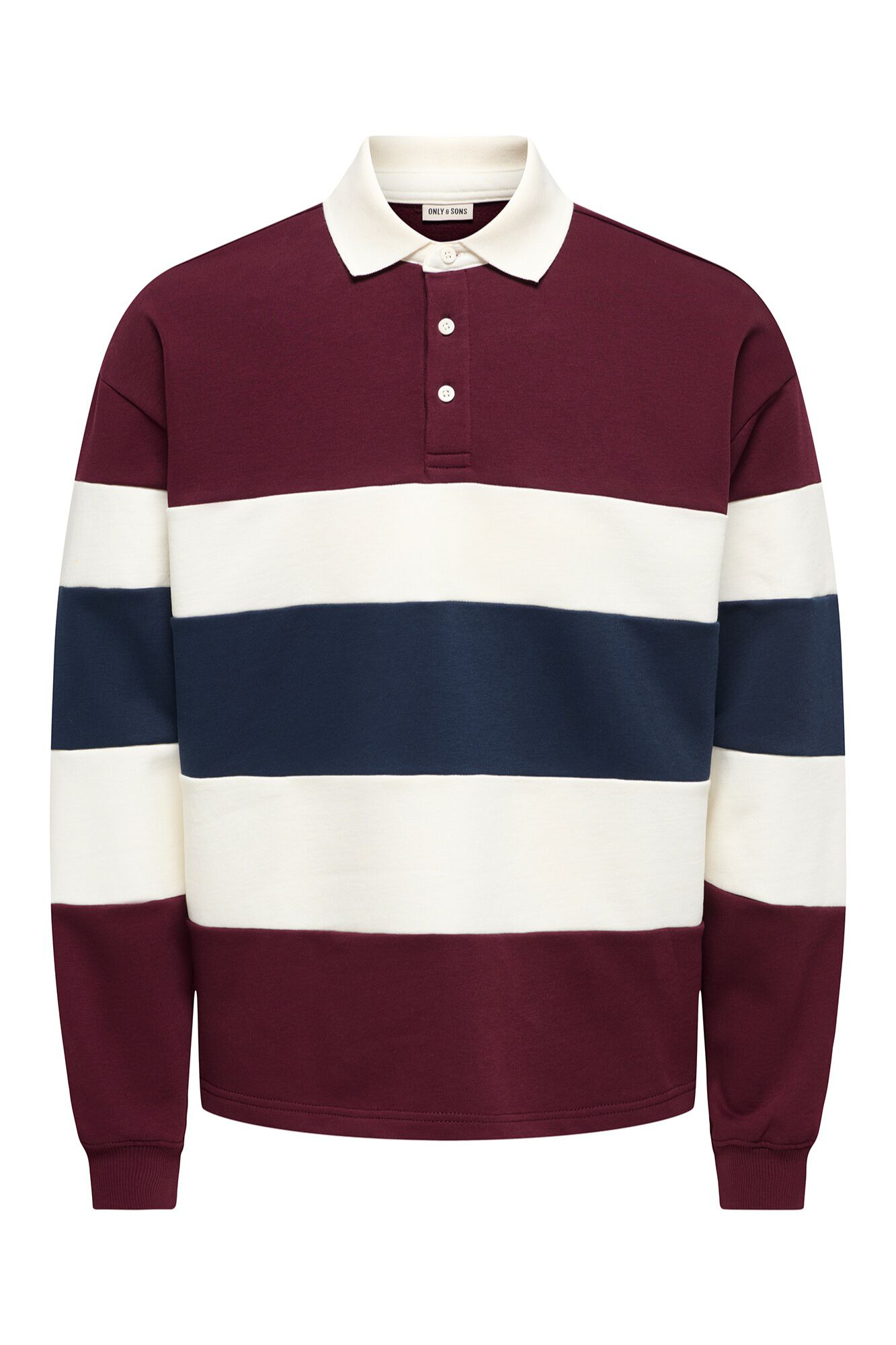 Only & Sons Sudadera cuello polo color block