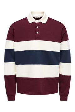 Only & Sons Sudadera cuello polo color block