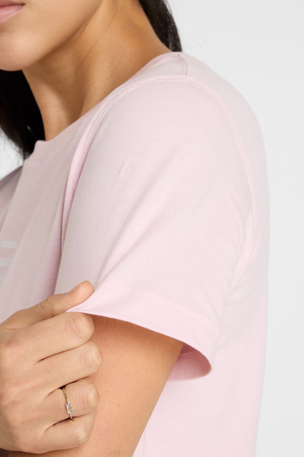 New Balance Camiseta New Balance Jersey Stacked Logo rosa