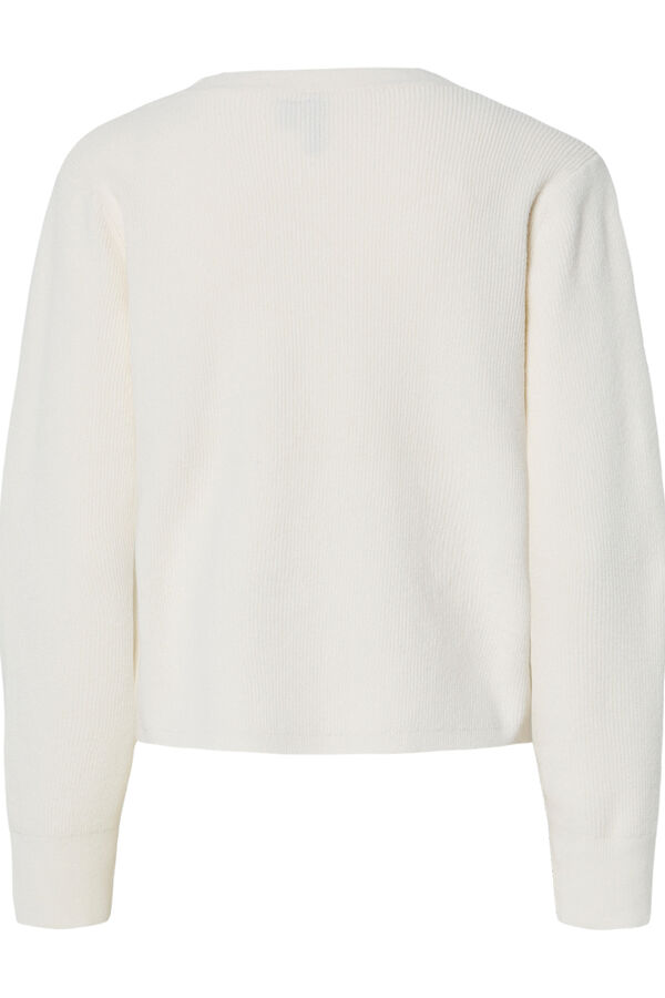 Pieces Basic V cardigan white