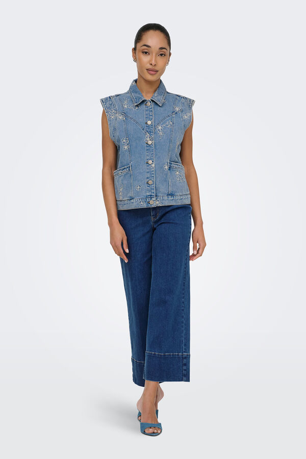 Only Jeans Wide Cropped Blau