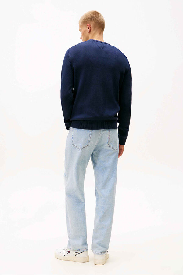 Tommy Jeans Jersey slim de cuello caja azul