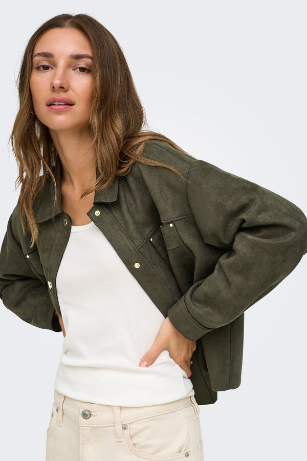 JDY Suede overshirt brown