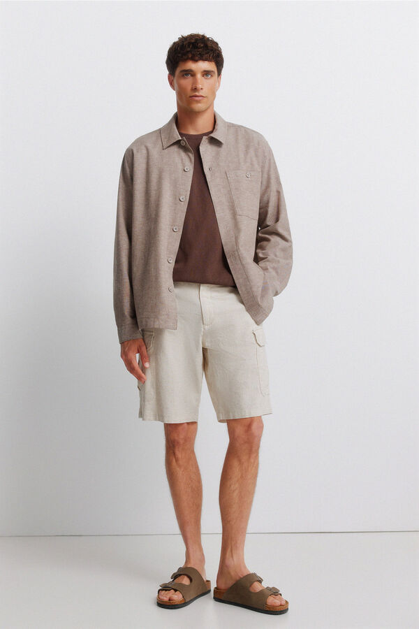 Springfield Natko&scaron;ulja od lana sa džepom Braon