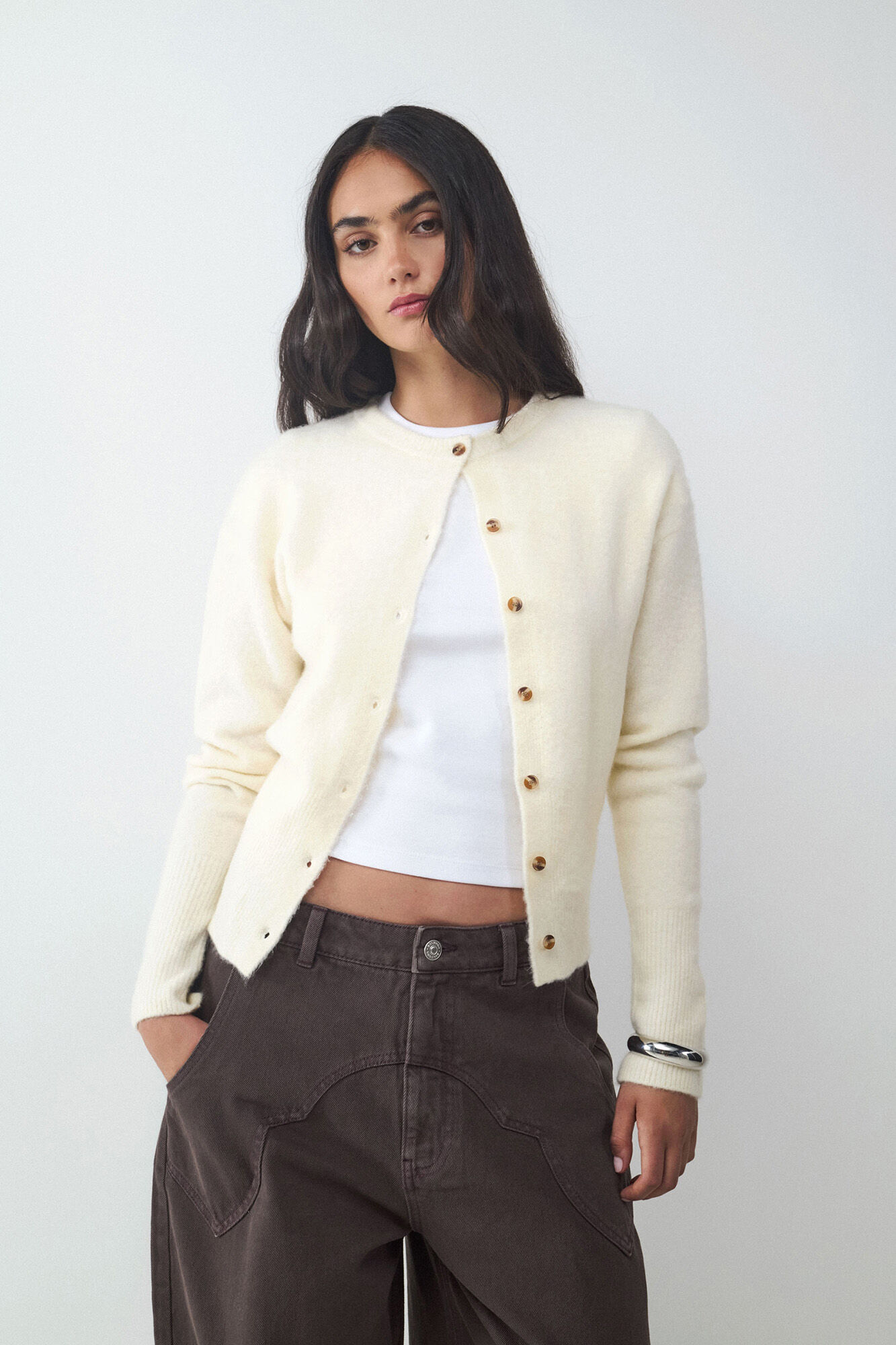 Balmohk Cardigan de casaco de malha com malha