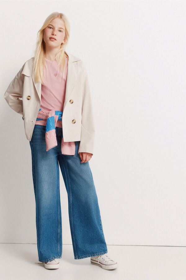 Springfield Kids Rebrasta majica kratkih rukava za devojčice Roze