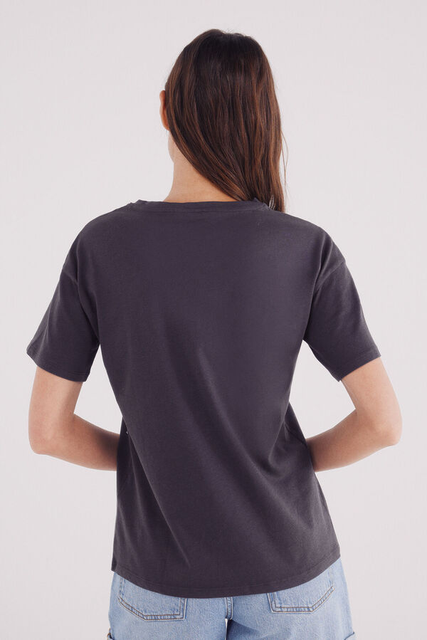 Springfield Majica sa biserima sa prednje strane Crna