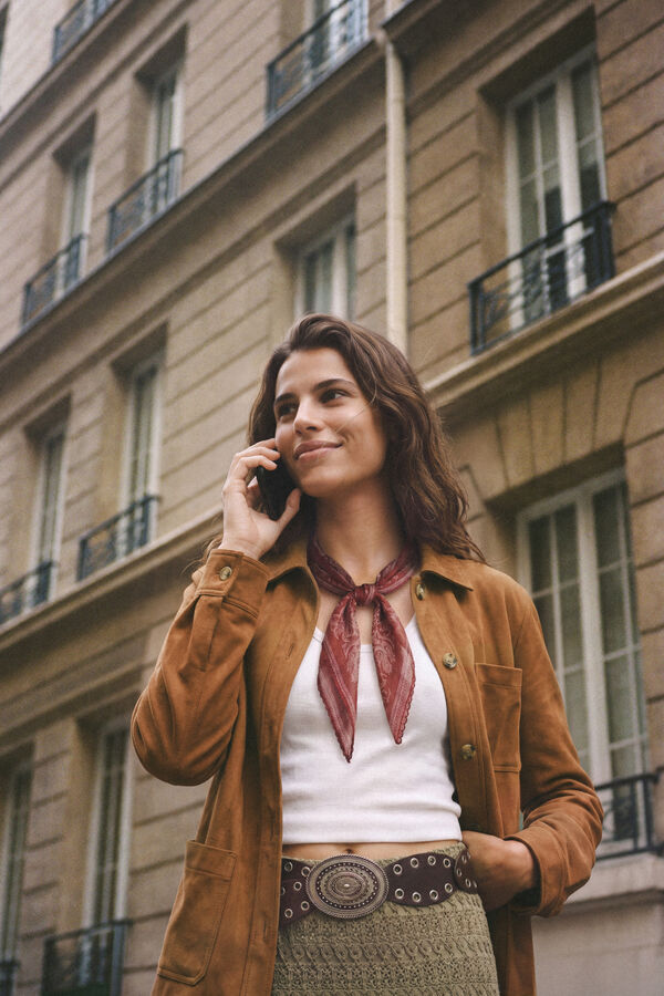 Springfield Faux suede jacket nude