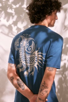 Springfield T-shirt "Roots Studio" imprimé au dos bleu
