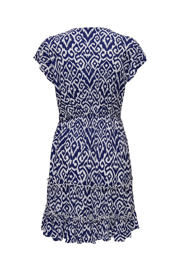 Only Vestido curto de manga curta azul