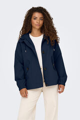 Only Parka con capucha azul