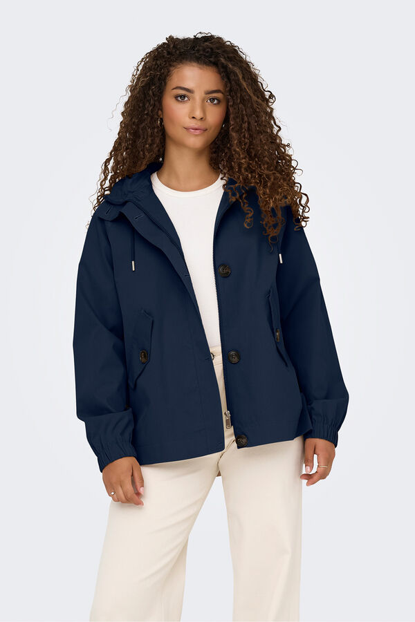Only Parka con capucha azul