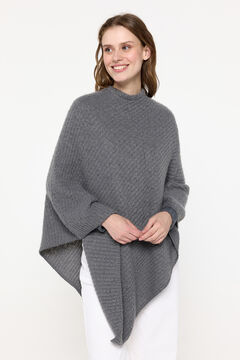 Pieces Poncho with structure grey