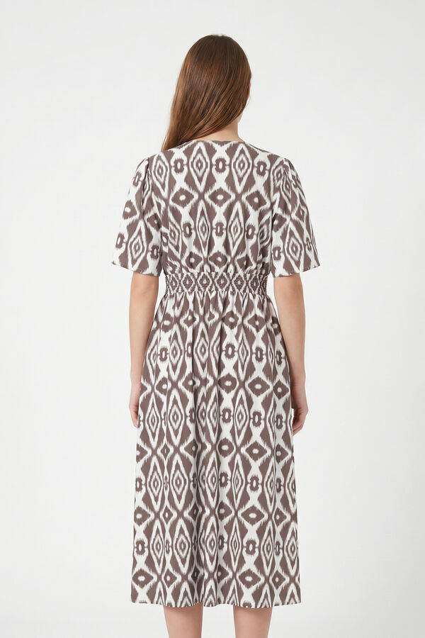 Pieces Printed short sleeve midi dress white