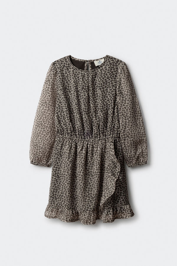 Springfield Kids Vestido estampado animal para meninas castanho