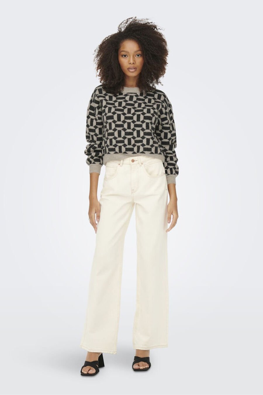 Jersey jacquard cuello redondo