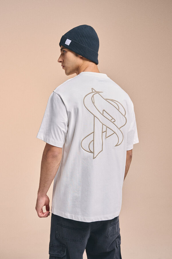 Springfield Pedri x Springfield logo t-shirt ecru