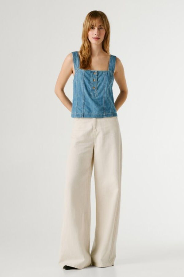 Pepe Jeans Lightweight denim gilet blue