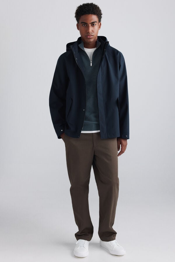 Springfield Structured funnel neck jumper blue