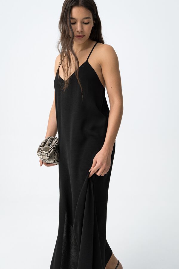 Tiffosi Slim dress with crossed straps black