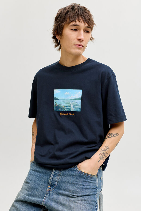 Jack & Jones Printed short sleeve shirt blue