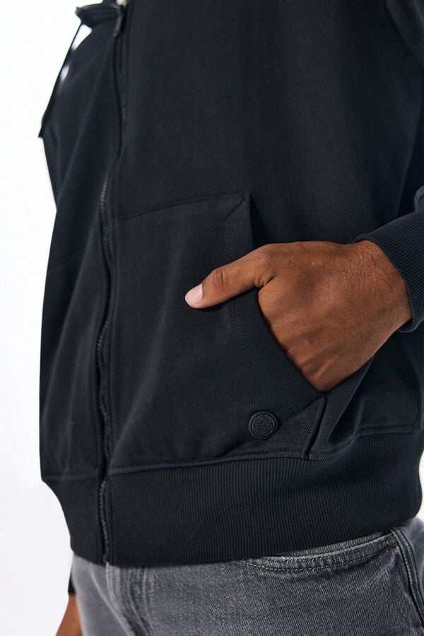 Springfield Essential zip-up hoodie black