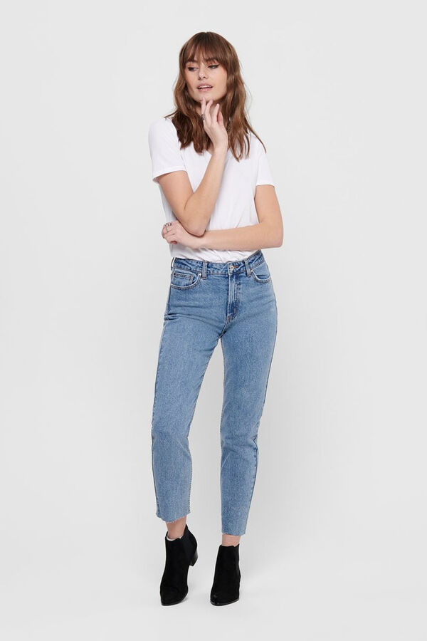 Jeans Straight tiro alto