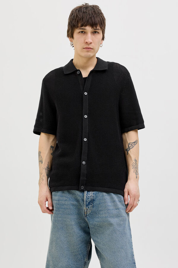 Jack & Jones Camisa de malha com caimento relaxado preto