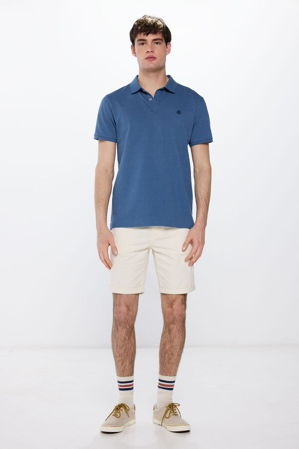 Springfield Polo majica od pikea slim kroja s kontrastima plava