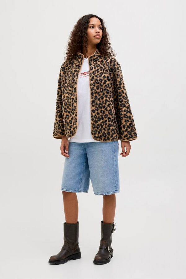 Jack & Jones Chaqueta teddy leopardo tostado