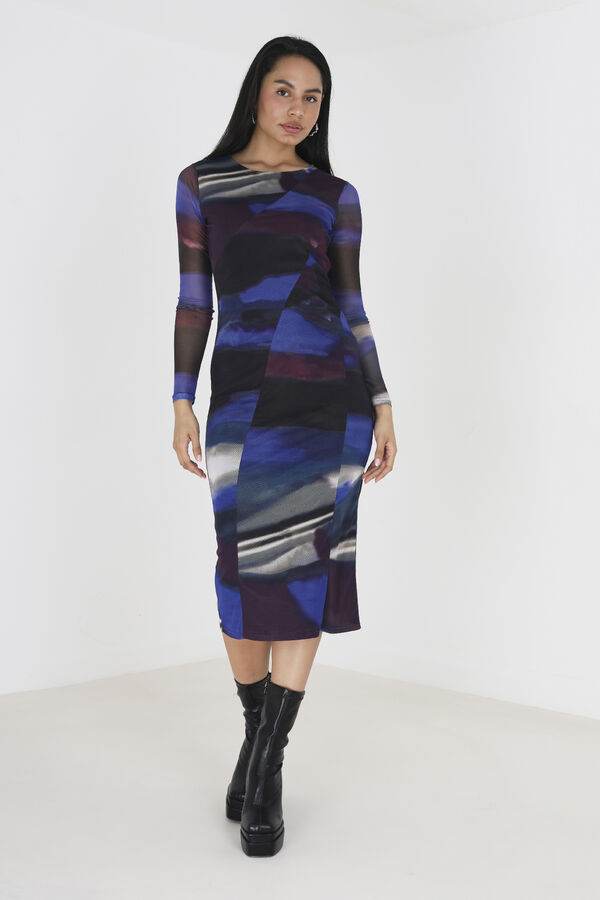 Brave Soul Long mesh dress Print