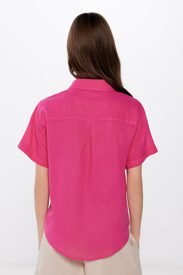 Springfield Linen/cotton blouse with pockets purple