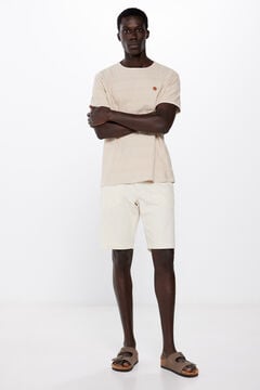 Springfield Comfort fit linen Bermuda shorts natural