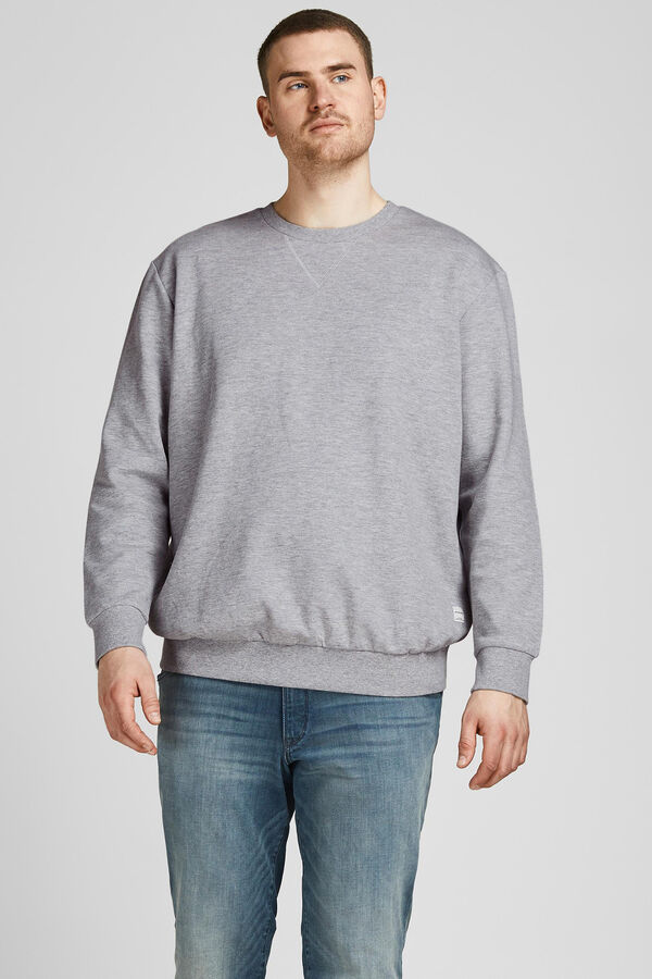 Springfield PLUS essential round neck sweatshirt grey