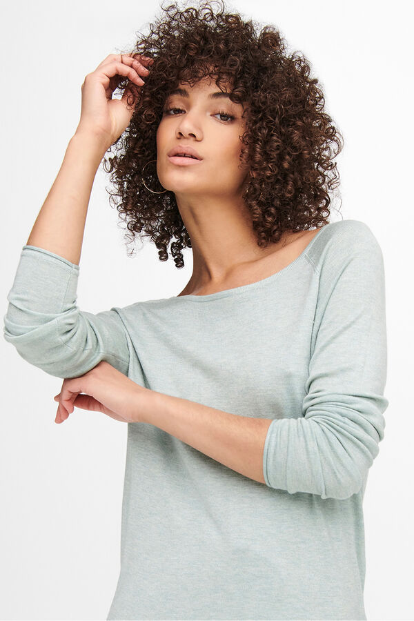 Only Jersey de punto cuello redondo azul