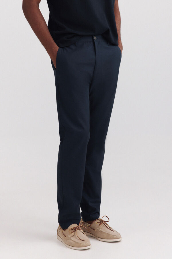 Springfield Bicolour structure comfort fit chinos blue