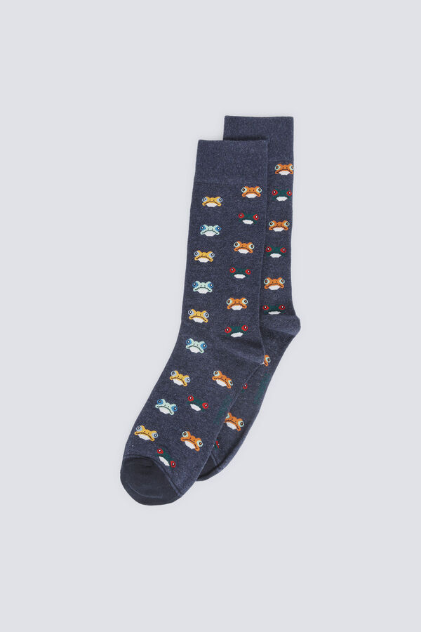 Springfield Long frog socks blue