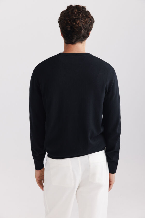 Springfield V-neck basic jumper blue