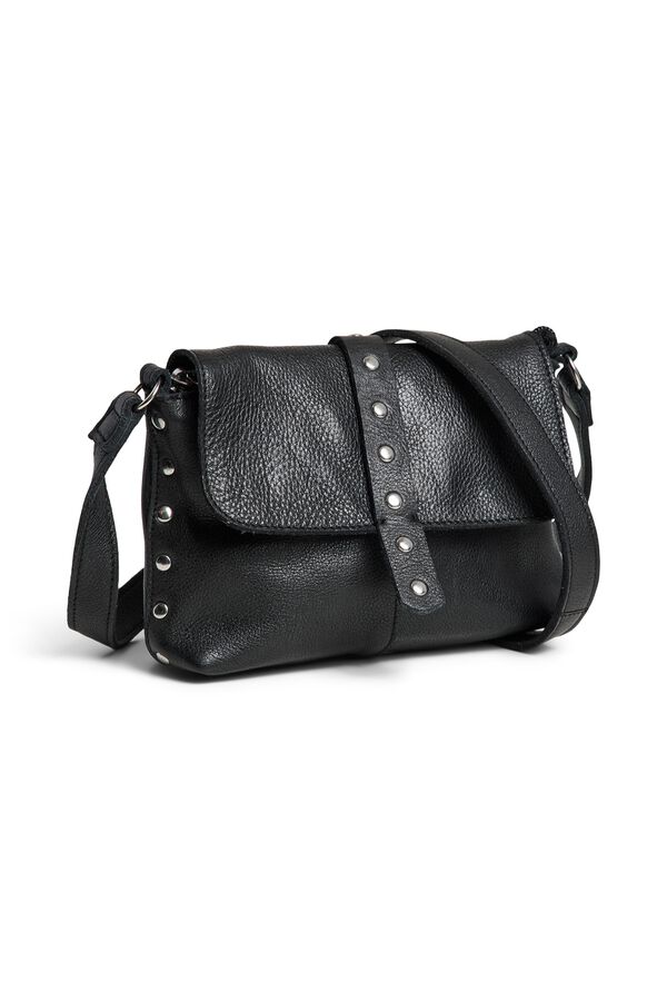 Pieces Leather crossbody bag black