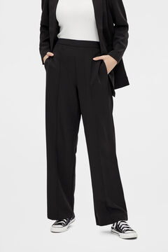 Springfield High waist wide trousers noir