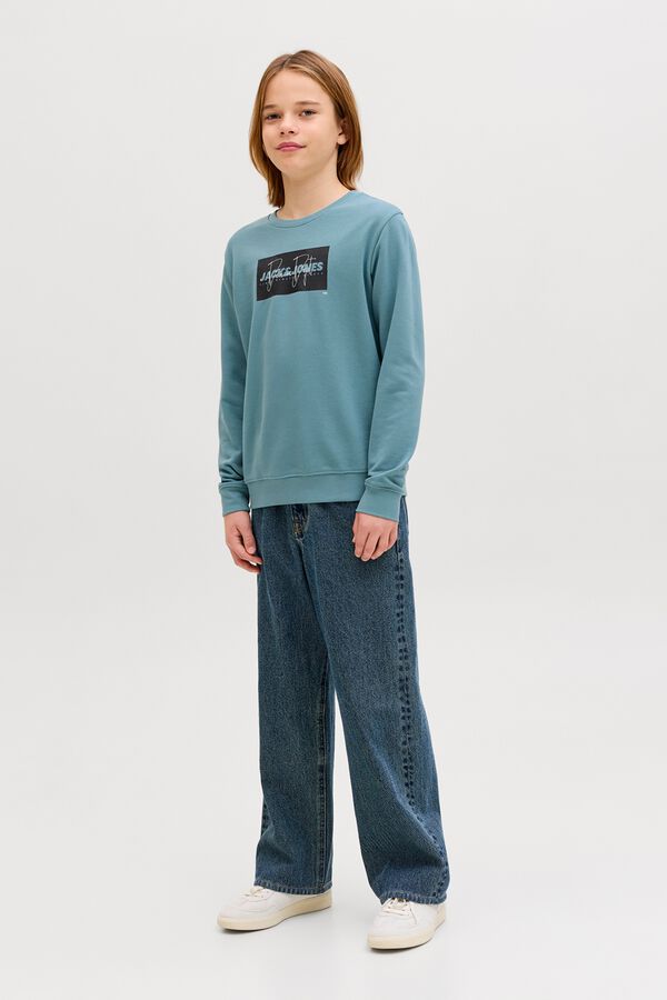Jack & Jones Junior Square logo sweatshirt blue