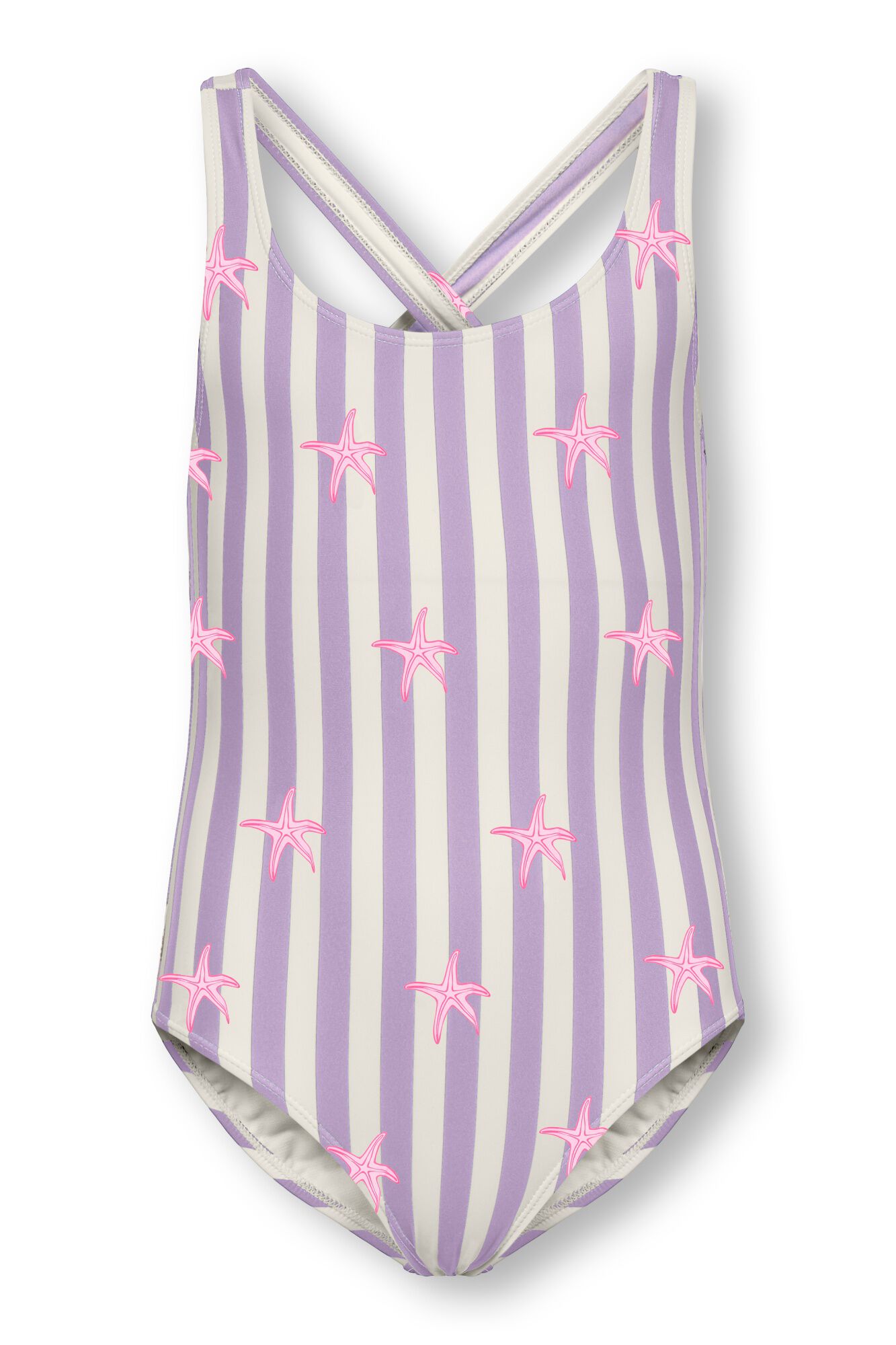 Only Girls Fato de banho &agrave;s riscas com estrelas do mar