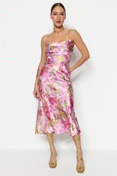 Trendyol Vestido acetinado estampado