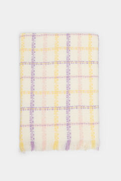 Springfield Textured purple checked scarf medium beige